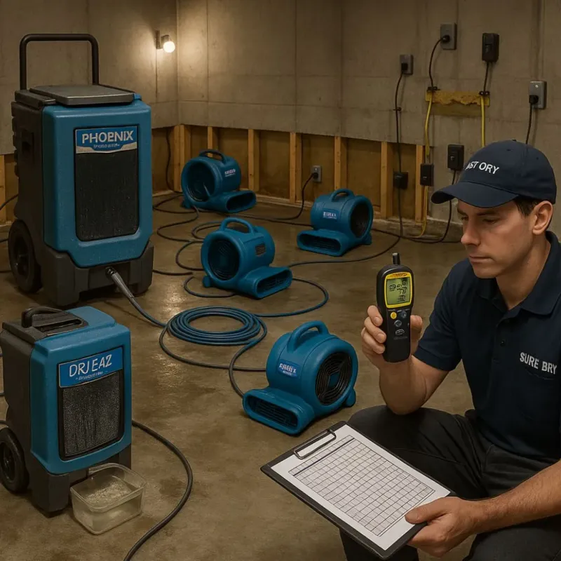 Structural Drying and Dehumidification process in Blue Earth County, MN